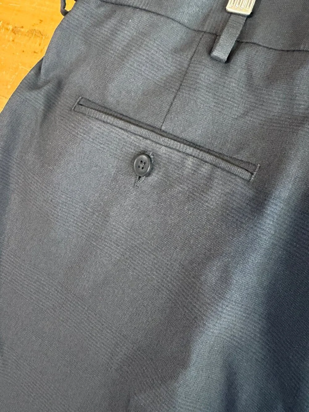 Haggar Premium Comfort Tonal Plaid Charcoal Gray Dress Pants 44X30